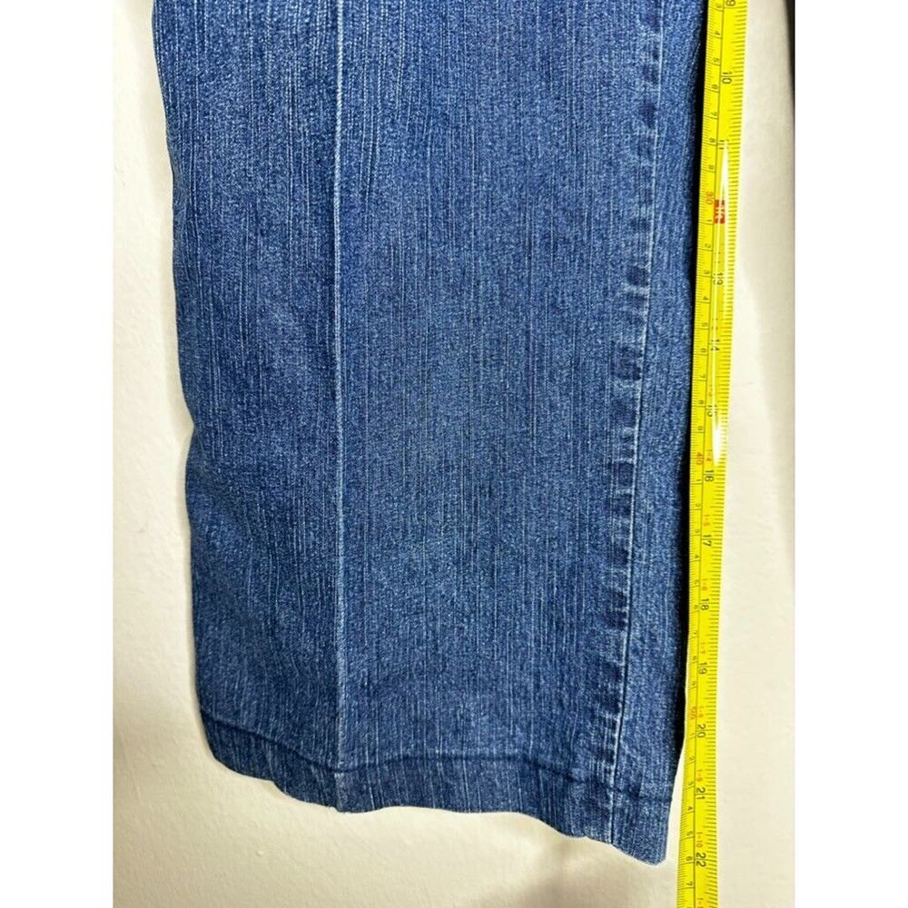 Alfred Dunner Jeans Womens 12 Blue Denim Pockets Wide Leg Pull On Pants - Picture 6 of 8